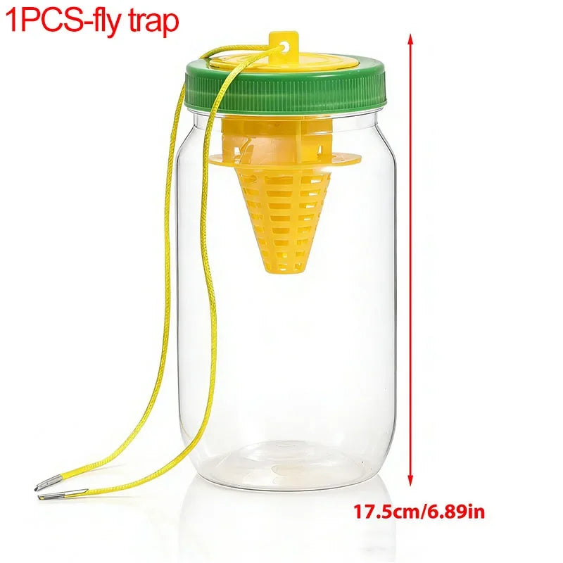 Armadilha para Moscas de 800ml em Garrafa PET com Funil para Controle Eficaz de Moscas, Tampa de PP, Isca Atrativa Natural
