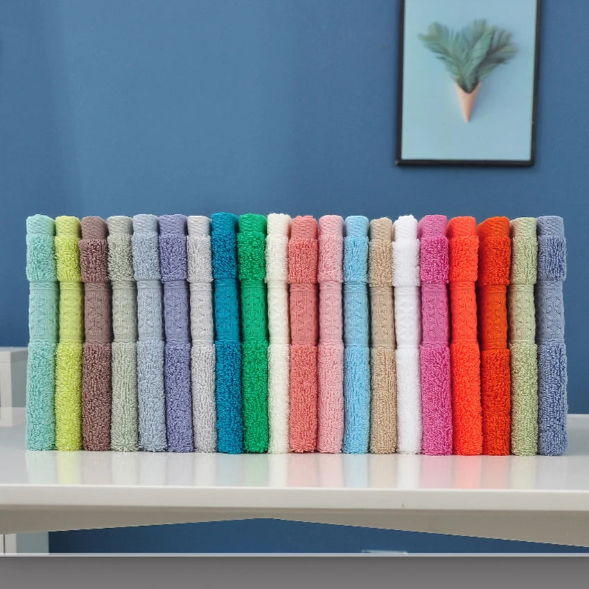 20 cores lenços toalhas de algodão de alta qualidade pequena toalha cor sólida macio grosso 34*34cm para adultos crianças toalhas de mão toalhas