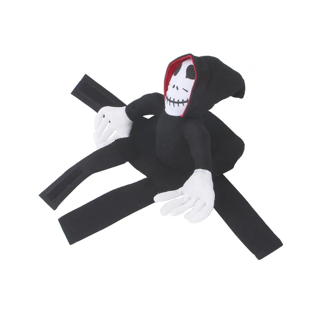 Halloween animal de estimação cosplay traje assustador boneca equitação roupa cão gato   Traje de Halloween para animais de estimação assustador vestir-se colete para cachorro de festa