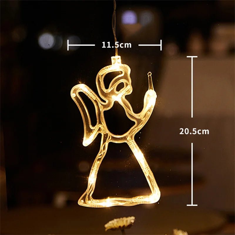 Natal led luz floco de neve santa pendurado otário lâmpada janela ornamentos decoração para casa natal navidad 2023 decoração de ano novo - Kasa & Pet