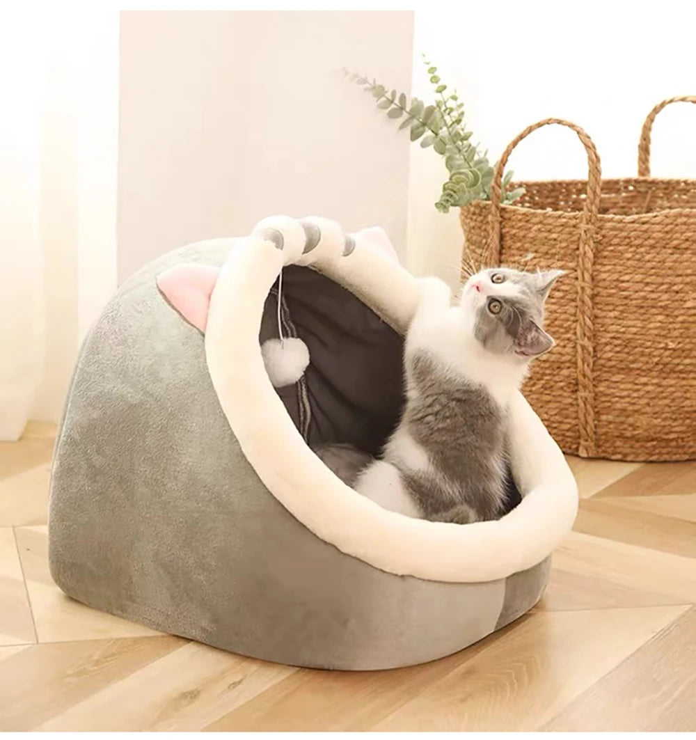 Cama para Gatos A1 Deep Sleep, Cama para Animais de Estimação com Desenho Animado, Dobrável, Removível e Lavável, Cama para Dormir para Cães Pequenos, Tapete, Bolsa, Caverna, Cama para Gatos