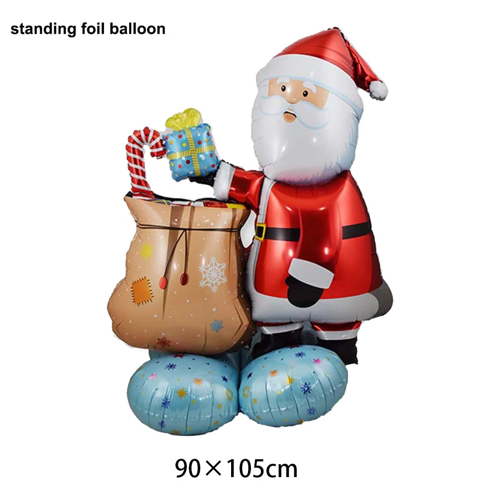 Balão Metalizado de Natal: Boneco de Neve, Rena, Árvore de Natal, Caixa de Presente, Bengala Doce, Luminária de Rua - Decoração de Festa de Inverno e Natal