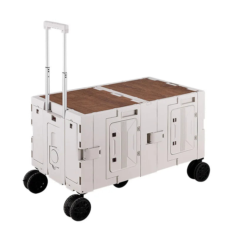 Carrinho de Camping para Exterior, Ferramentas de Piquenique, Mesa de Jantar Dobrável e Móvel para Carro, Carro de Camping Multifuncional