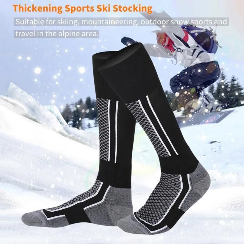 1 Pair Winter Warm Thickened Ski Stockings Hiking Socks for Women, Men, and Children Anti-Cold Skiing Outdoor High Sports Socks