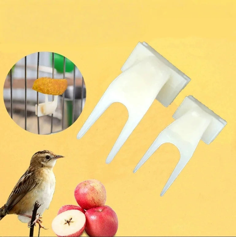 5 Garfos de Frutas Duráveis de Plástico para Gaiola de Pássaros, Acessórios para Alimentação de Papagaios, Suporte para Petiscos, Utensílios para Pássaros, Suprimentos Multifuncionais para Animais de Estimação