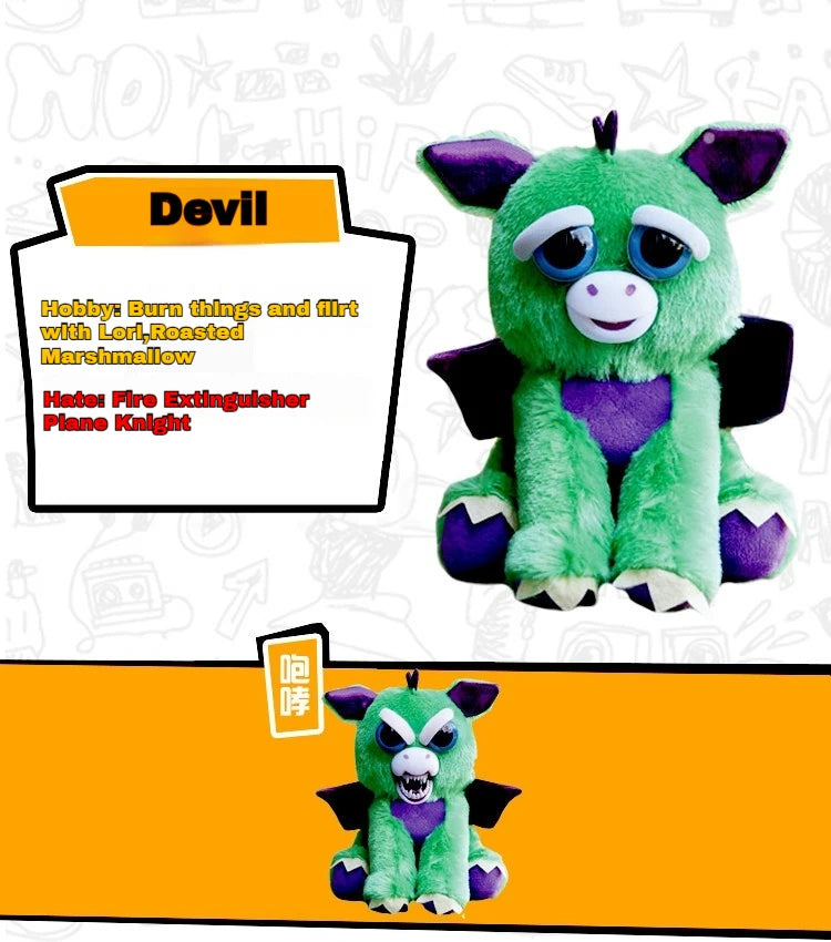 Boneco de Animal de Tamanho Médio Feisty Pets, Panda com Rosto Intercambiável, Brinquedo Interativo para Crianças