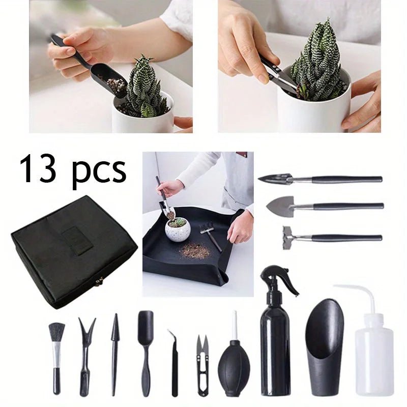 Conjunto de 13 Peças de Ferramentas de Jardinagem DIY Ergonômicas de Alta Qualidade e Resistentes, Essencial para Iniciantes, Conjunto de Ferramentas Confortáveis