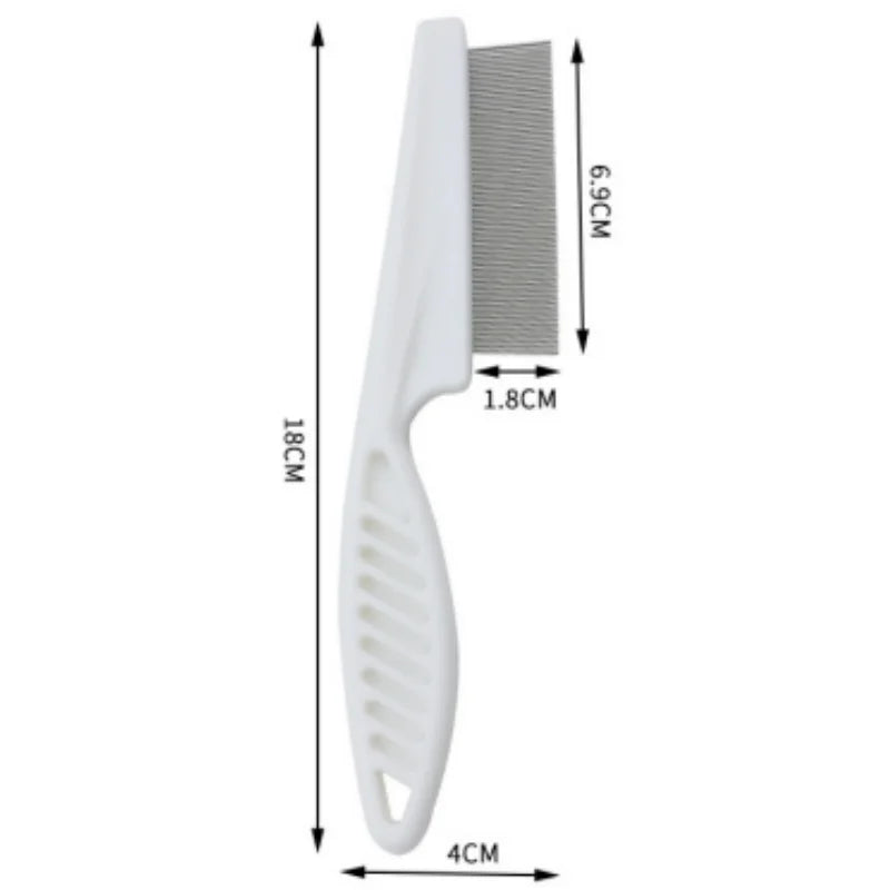 Pente de pulgas cão gato escova de remoção de pêlos de aço inoxidável dentes densos pente em linha portátil pet universal aliciamento limpeza suprimentos