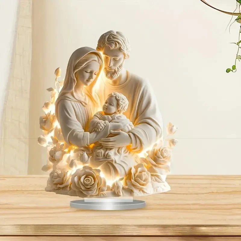 2026 Nova presépio de nascimento de Jesus – peça central de mesa de Natal, decoração religiosa de Natal para casa