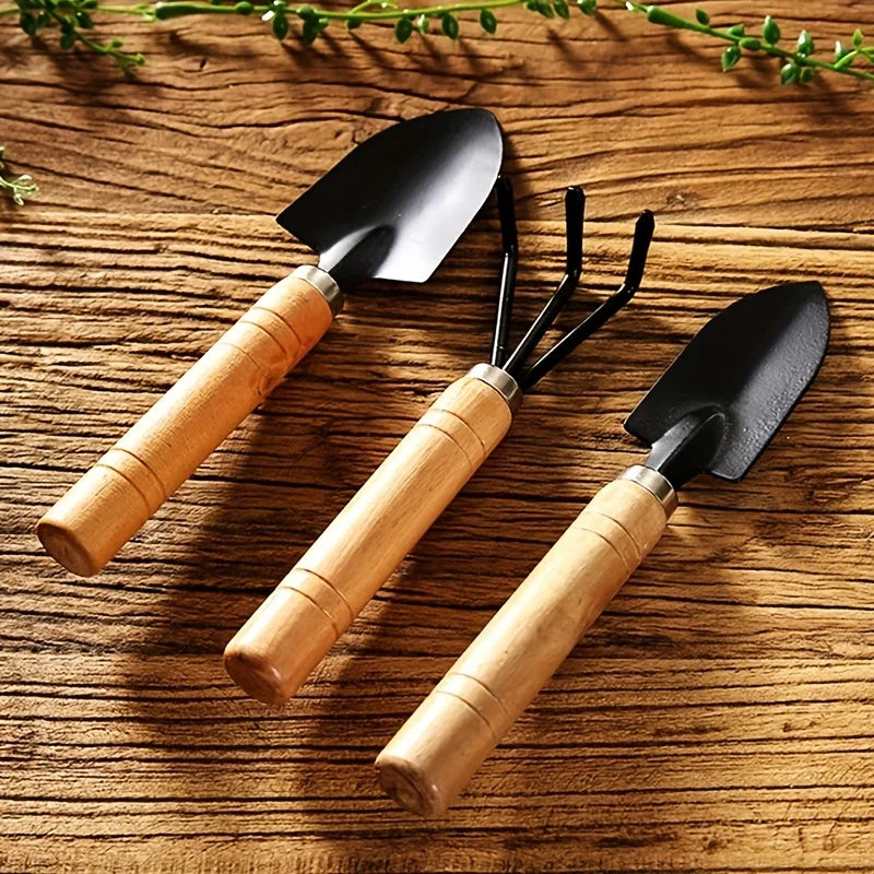 Mini Kit Jardinagem com Rake Trowel e Pá, Garden Tool Set, Plantas Suculentas e Cultivo do Solo