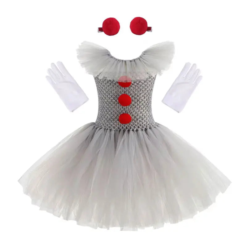 Fantasia de Bruxa para Meninas, Vestido de Tule em 3 Cores com Chapéu Pontudo, Fantasia de Carnaval para Crianças