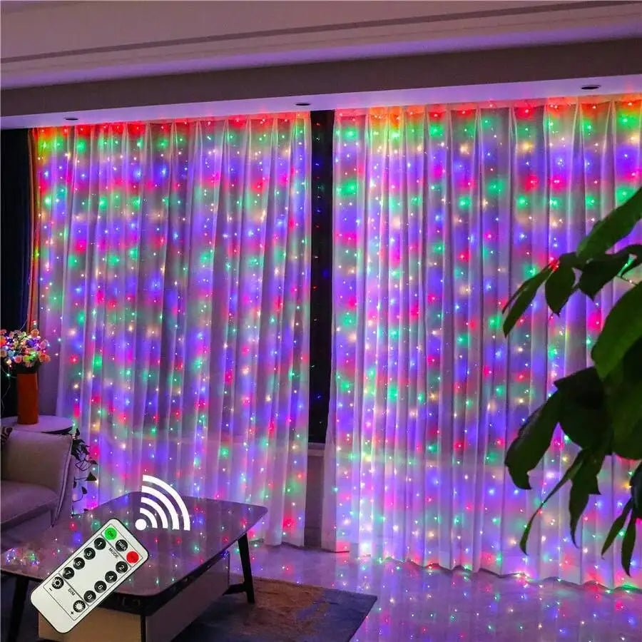 Cortina de natal led luzes da corda guirlanda festival 8 modos usb controle remoto feriado casamento luzes fadas para decoração do quarto