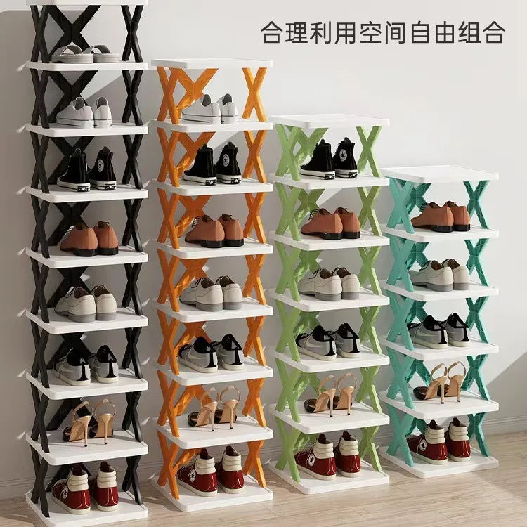 Sapateira Simples e Estreita de Várias Camadas para Entrada de Casa, Armazenamento Interno, Armário de Sapatos para Dormitório