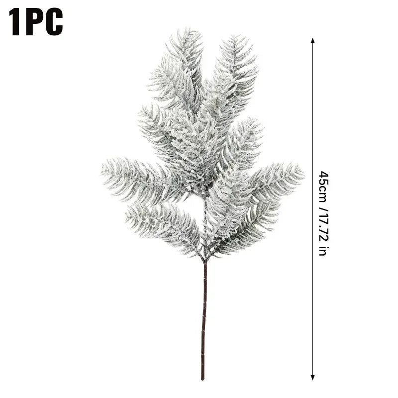 Galhos de Pinheiro Artificiais de Natal com Agulhas de Pinheiro Nevadas, Guirlanda de Planta Artificial para Decoração DIY