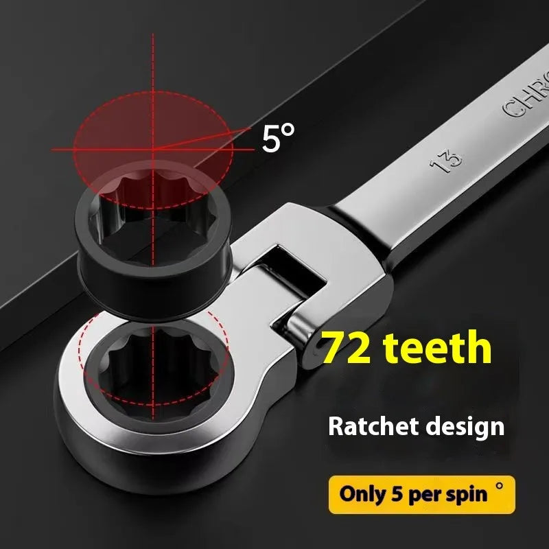 Chave de catraca combinada de 6-32mm72 dentes - chave de extremidade aberta ameixa, 180 °   rotação, ferramenta de manutenção profissional.
