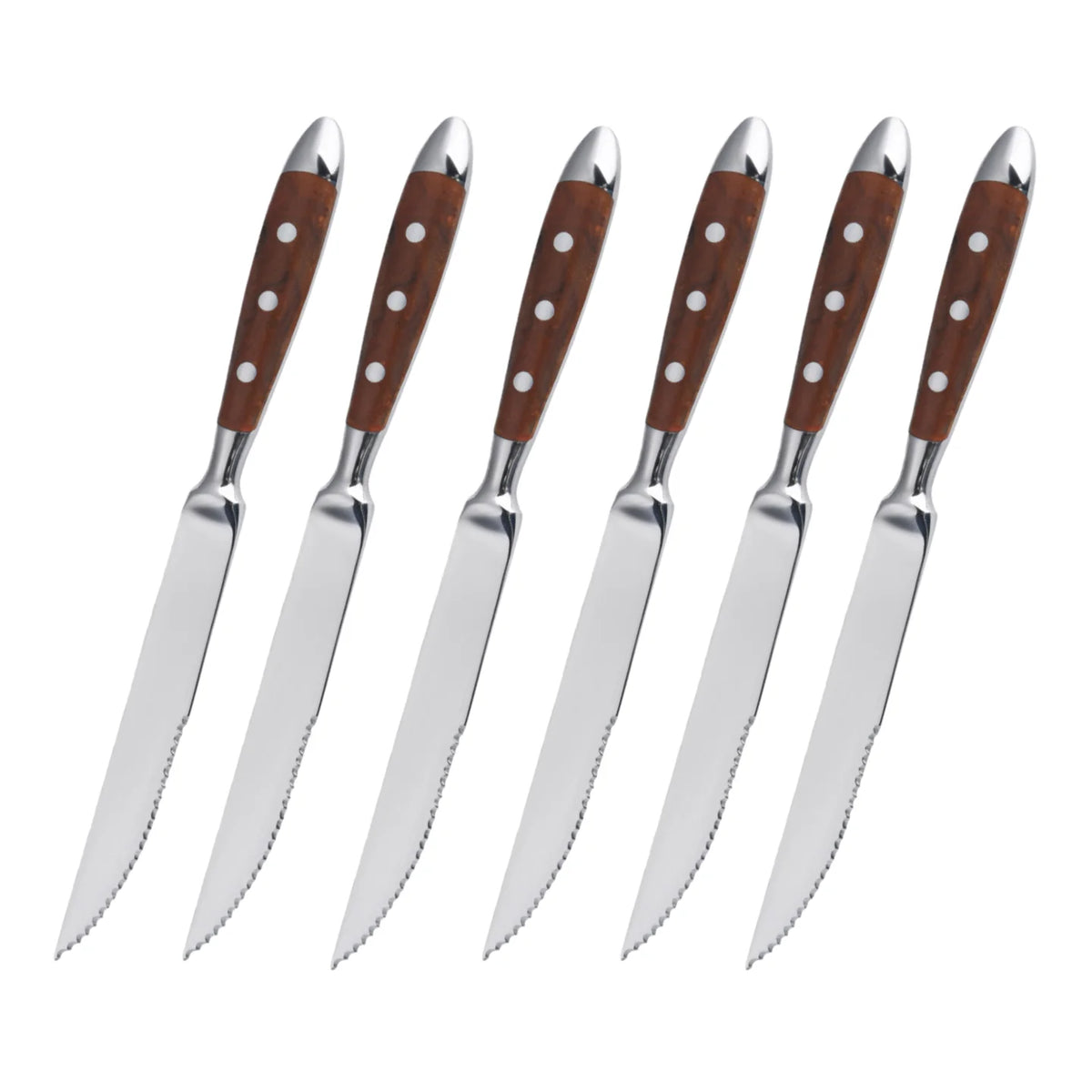 Conjunto de Talheres de Aço Inoxidável, Conjunto de 6 Peças Incluindo Faca, Garfo e Colher, Facas de Cozinha e Talheres para Sala de Jantar Kasa & Pet