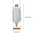 Decoração de halloween fantasma de balanço pendurado ao ar livre com luzes de corda ornamento fantasma assustador decoração fantasma bonito para árvores de varanda frontal