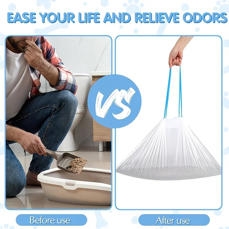 2/4/8 Rolos de Sacos para Dejetos de Animais de Estimação para Caixa de Areia Automática Tonepie, Sacos de Lixo para Dejetos de Gato, Sacos de Resíduos para Sanitário de Gato Autolimpante