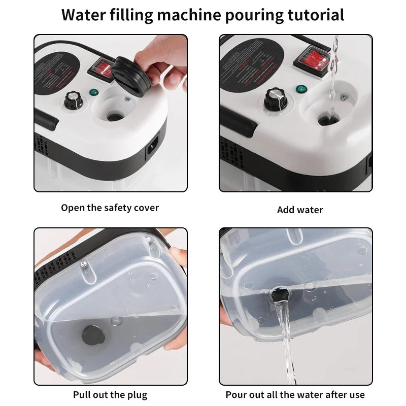 Limpador a vapor 2500W, esterilização de alta temperatura, jato de pressão, máquina de lavar para casa, carro, cozinha, ar condicionado, 220V, plugue UE