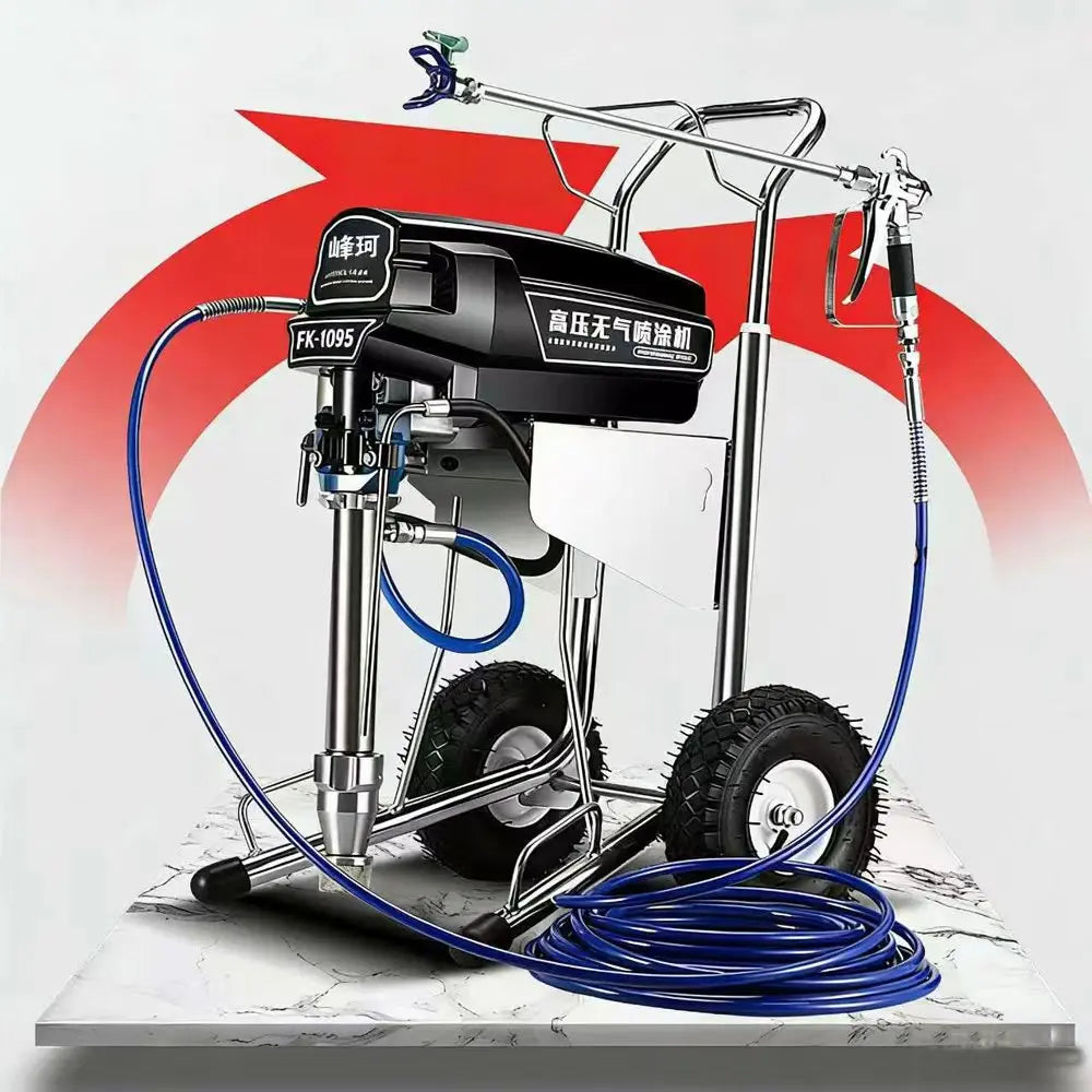 Pistola pulverizadora profissional com bomba de pistão, máquina de pulverização mal ventilada, 4000w, 6,5l, pulverizador de tinta sem ar, fk1095, máquina de pintura a óleo