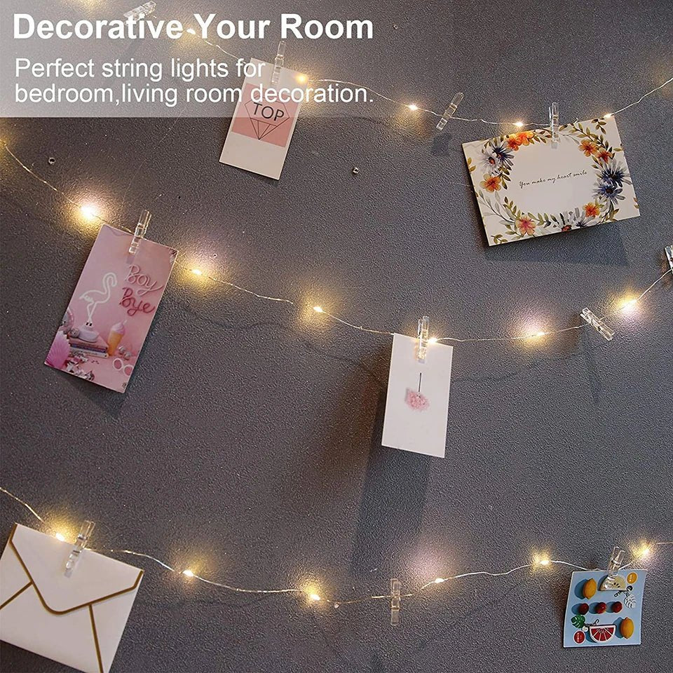 LED String Lights Photo Clip USB Bateria Operado Guirlanda Fada Lâmpada Decoração De Natal Feriado Festa De Casamento Xmas Iluminação