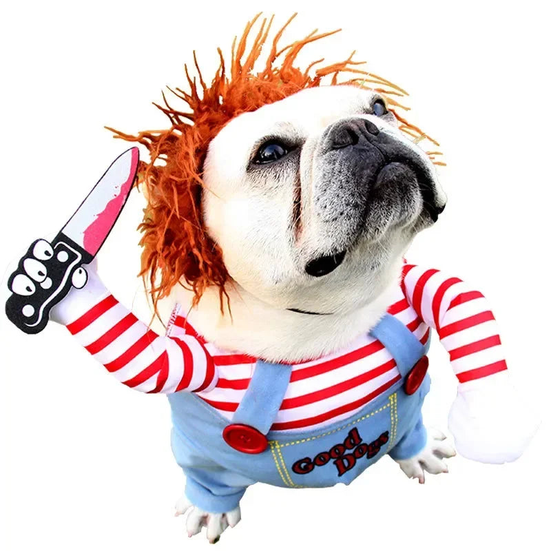 1 Conjunto de Fantasia de Boneca Mortal para Cães Pequenos, Roupa de Transformador para Halloween, Fantasia de Role Play para Animais de Estimação, Roupa para Festa a Fantasia