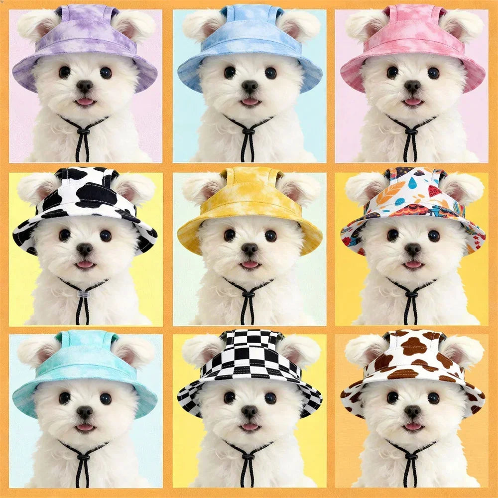Chapéu de Sol para Pets Ajustável para Cães e Gatos de Pequeno e Médio Porte, Shiba Inu, Corgi, Filhotes, Gatinhos