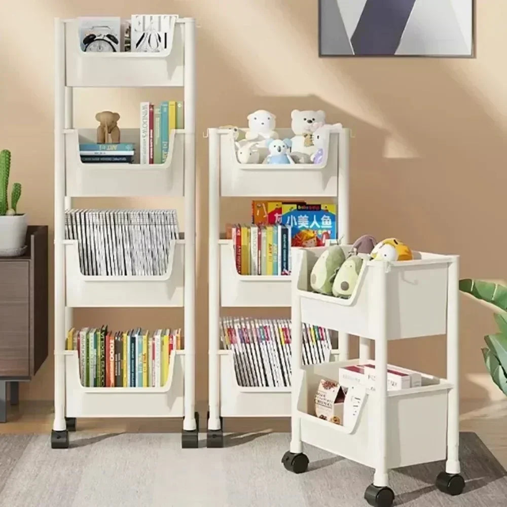 Carrinho Organizador Móvel com Rodas para Casa e Cozinha, Estante de Armazenamento Multicamadas para Lanches, Quarto e Sala de Estar, 2-5 Peças