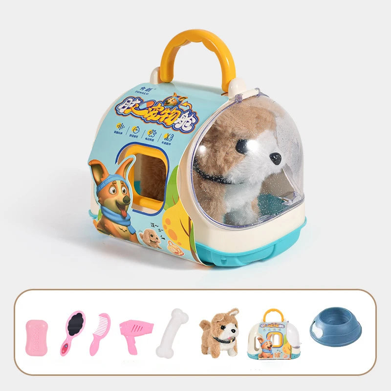 Novo brinquedo eletrônico para cães de estimação, brinquedo interativo para caminhada, boneca de pelúcia, brinquedo vibratório, movimento automático, filhote de cachorro elétrico, presente para bebês e crianças
