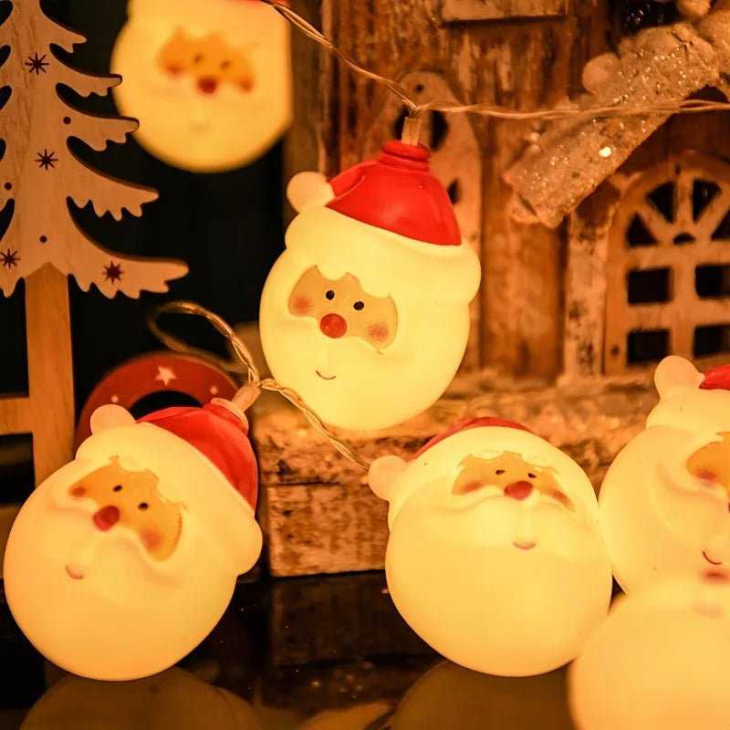 Luzes decorativas de natal, pequenas luzes coloridas led-linha de luz de papai noel interior/pátio decoração de atmosfera festiva - Kasa & Pet