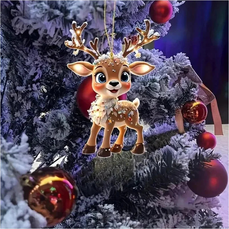 Decoração de natal cervos árvore de natal elk ornamento decoração para casa rena feliz natal presente navidad noel ano novo 2024