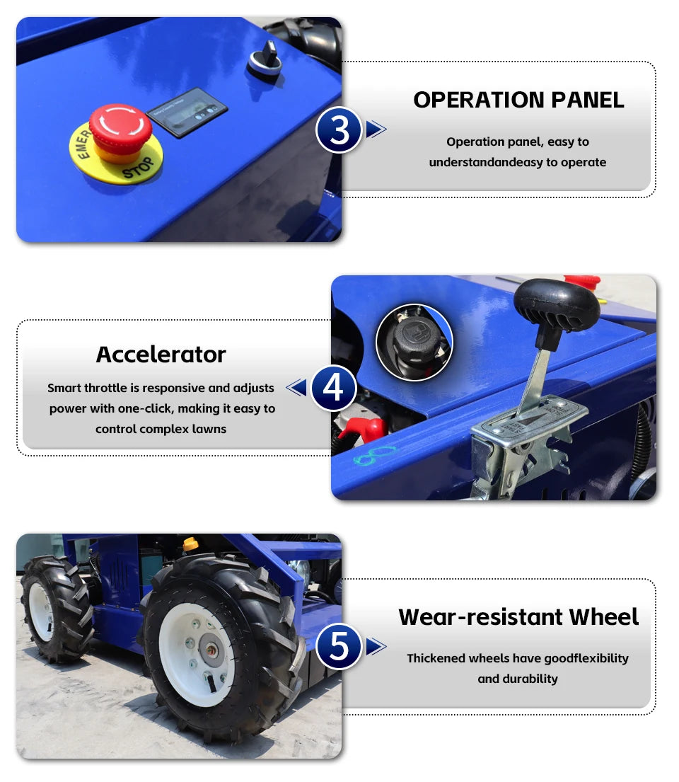 Cortador de Grama Robô Automático Durável CE/EU5/EPA 1500 ㎡ /h 500MM 5KM/H Preço Baixo Suporte à Personalização