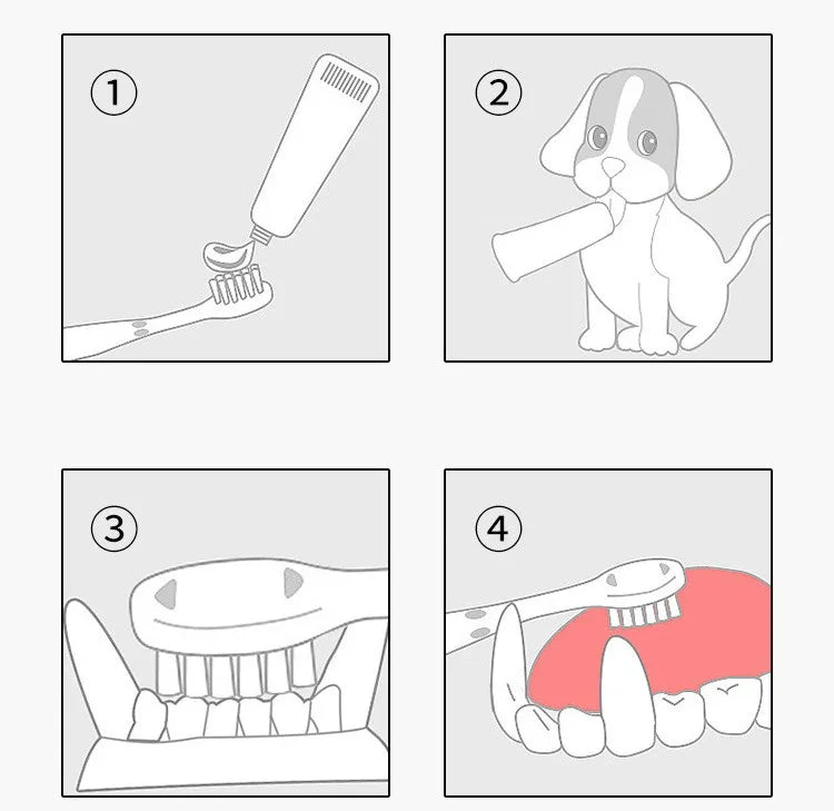 Pequena cabeça Pet Toothbrush, 360-degrees Dog Teeth Cleaning, Soft Hair Cat Tooth Brush, Pet Products