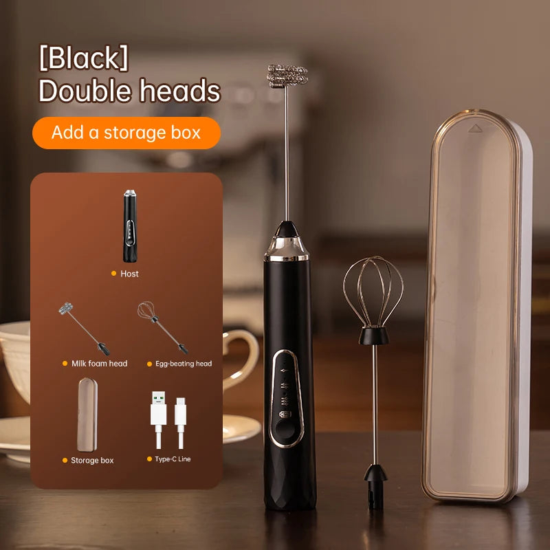 Espumador de Leite Portátil Elétrico Recarregável para Café e Latte, Mixer de Bebidas, Ótima Opção de Presente