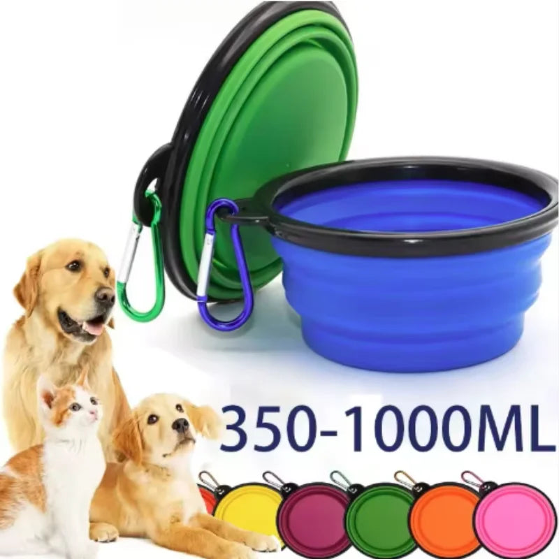 Tigela de comida para animais de estimação portátil tpr durável para gatos e cães silicone dobrável viagem ao ar livre tigela de comida de água para animais de estimação