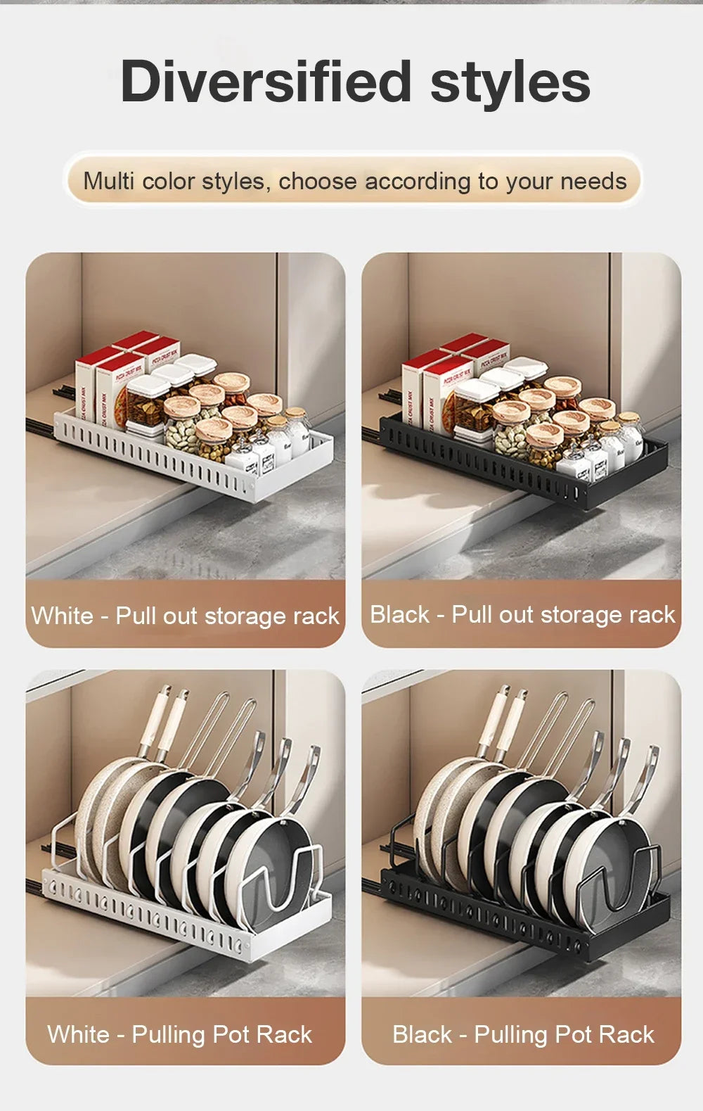 1pc cozinha multifuncional organizador retirar para panelas/panelas tampa deslizante titular rack de especiarias & prato secagem cremalheiras gaveta organizador