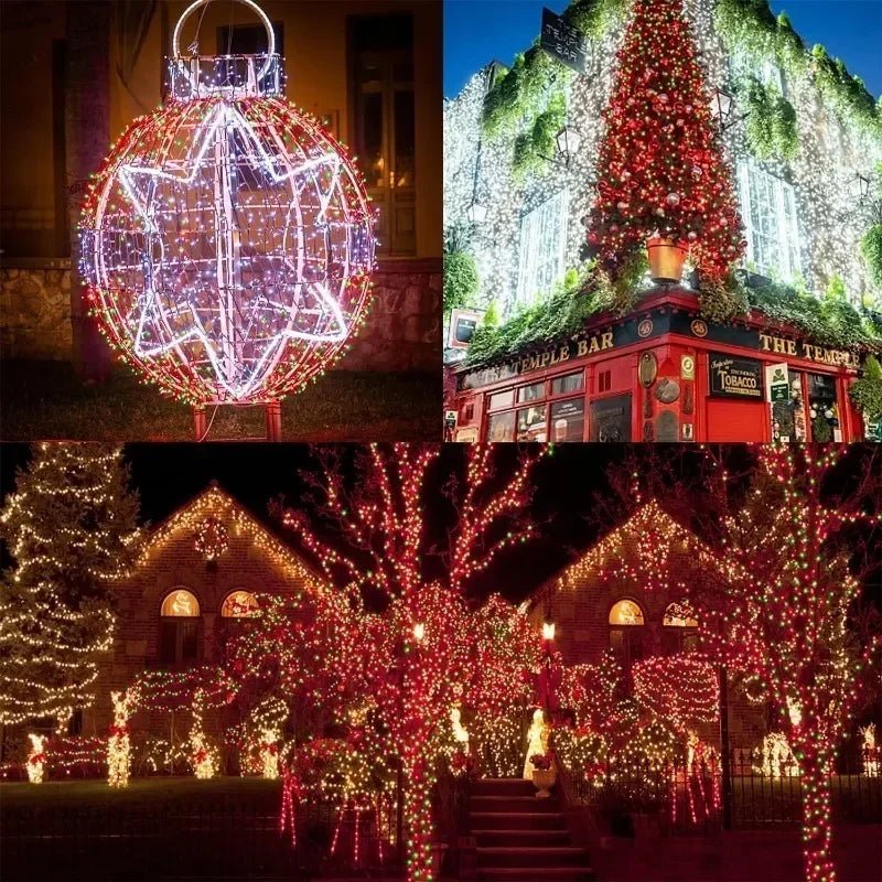Luzes de Natal à Prova d'Água com 8 Modos, Luzes de Fada em Cordão, LED Alimentado por Energia Solar para Decoração de Árvore, Pátio, Quintal e Jardim Externo