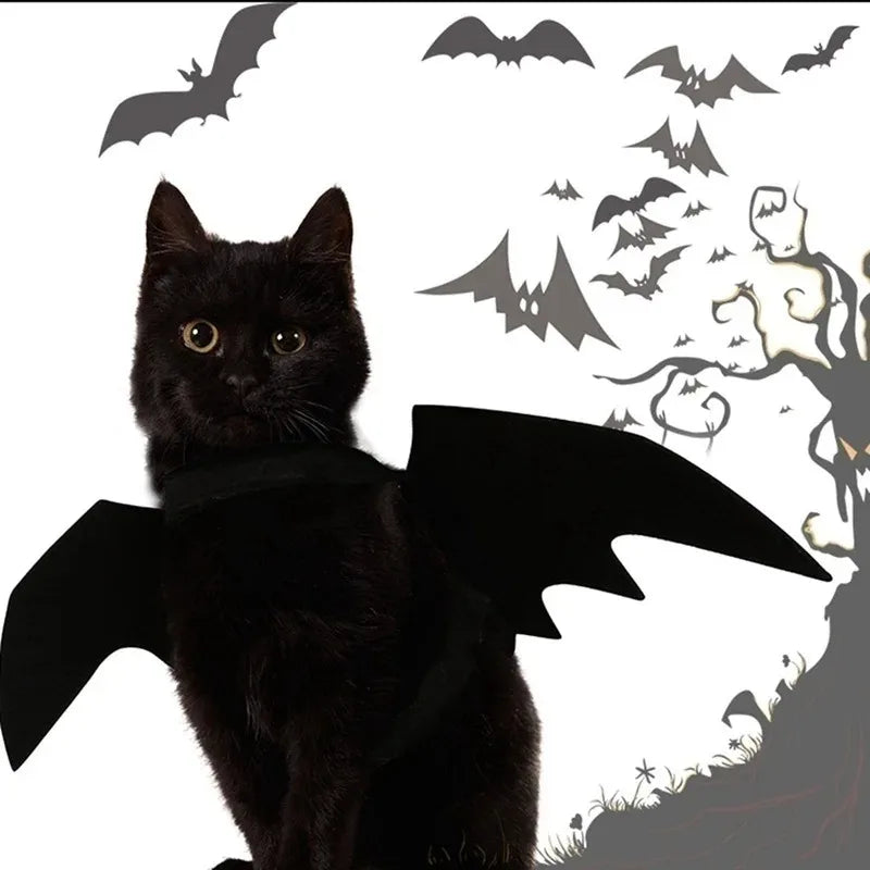 Black Bat Wings Harness Cosplay Costume para Animais de Estimação, Halloween, Fofos, Kawaii, Gato, Gatinho, Cão, Cachorro, Roupas, Presente de Festa