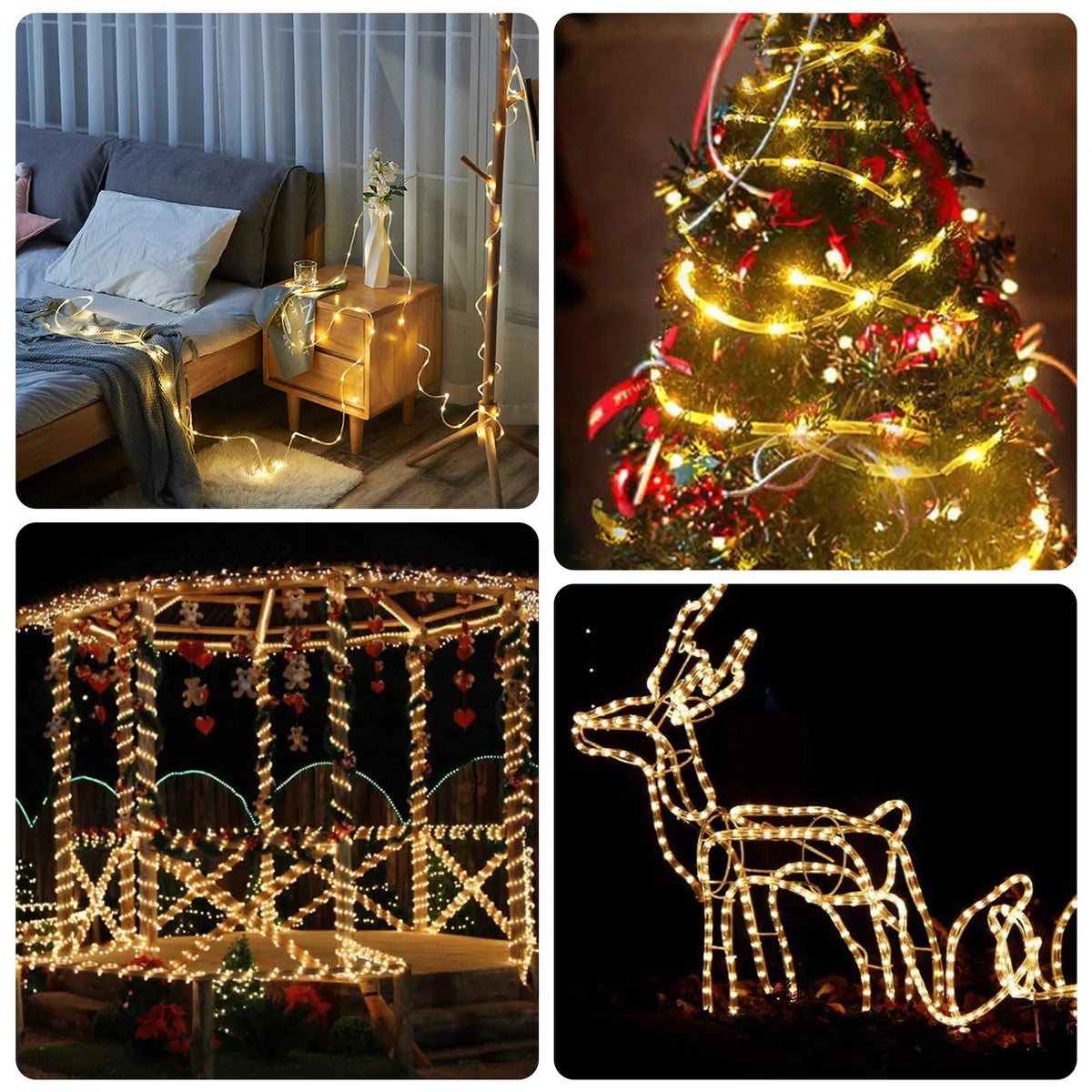 Luzes de Cordão Solar 200 LED à Prova d'Água para Exterior, Luzes de Fada Alimentadas por Energia Solar com 8 Modos para Decoração de Natal em Jardim, Quintal e Árvore