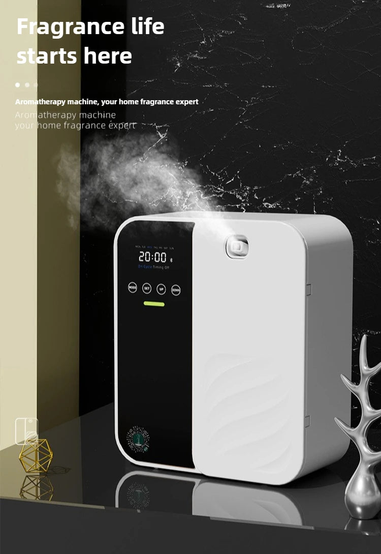 Difusor de aroma inteligente de 500ml - Bluetooth, spray automático, cobertura de 1000m3 e eliminação de odores para casa/comercial (hotel/bar/spa)