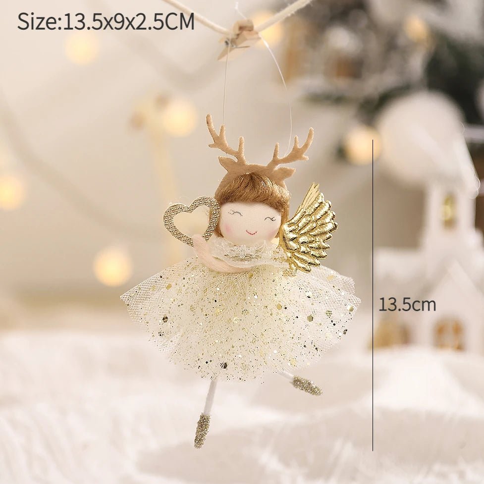 Ano novo 2024 natal anjo bonecas árvore de natal pingente ornamentos navidad 2022 decoração de natal para casa presentes natal noel deco