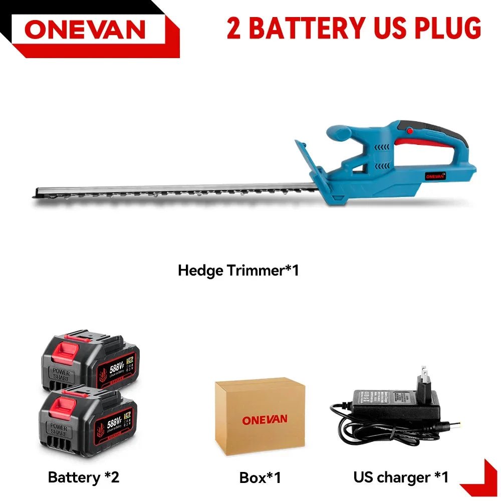Cortador de Grama Elétrico ONEVAN 20 polegadas 3000W 20000RPM, Podador de Cerca Viva para Jardinagem, Ferramenta Elétrica a Bateria de Lítio - Kasa & Pet