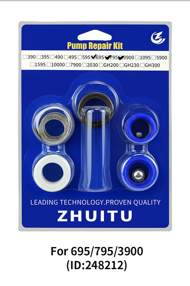 Kit de reparo de bomba de pulverizadores mal ventilados 244194 / 248212 / 287835 / 248213 / 246341   Haste do êmbolo da bomba do filtro da junta de vedação 395 695 960 833 1095