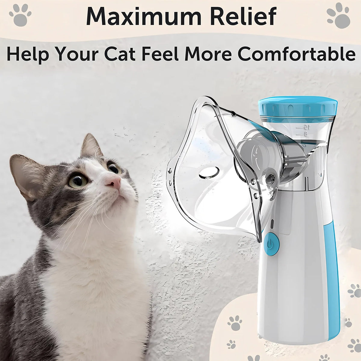 Nebulizador Portátil para Animais de Estimação, Dispositivo de Inalação para Gatos e Cães, Suprimentos para Tratamento e Alívio Respiratório em Casa