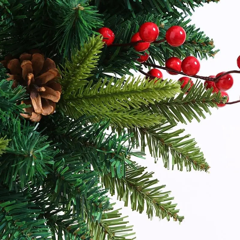Guirlanda de Natal com Pinhas e Frutas Vermelhas, Árvore de Natal Artificial, Guirlanda de Galhos de Pinheiro, Decoração para Festas em Casa