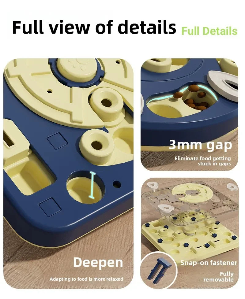 Brinquedo Labirinto Deslizante Multicamadas para Pets: Comedouro Lento, Tabuleiro de Busca de Alimentos, Anti-Engasgo