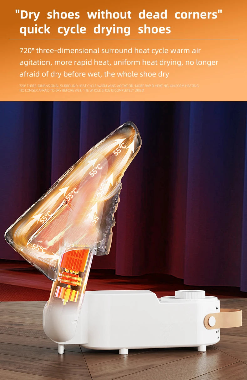 HOMEFISH Secador de sapatos inteligente de secagem rápida, desodorização, esterilização, temporizador ajustável, aquecedor e aquecedor de sapatos domésticos