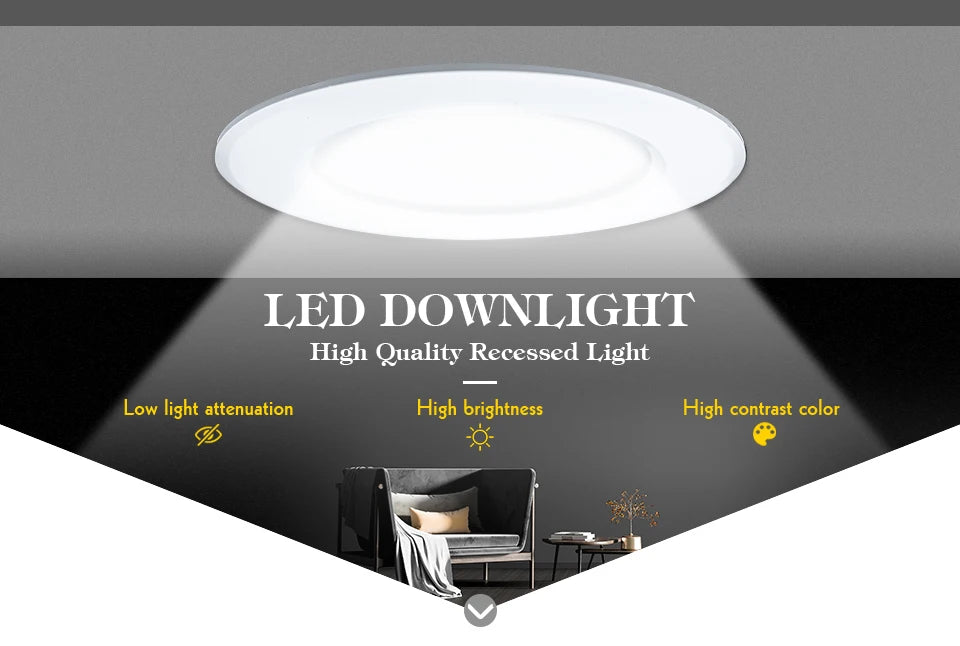 Led downlight 3w 5 7 9 12 15 ac 220v redondo recesso led holofote iluminação de alumínio quarto cozinha lâmpada de teto interior