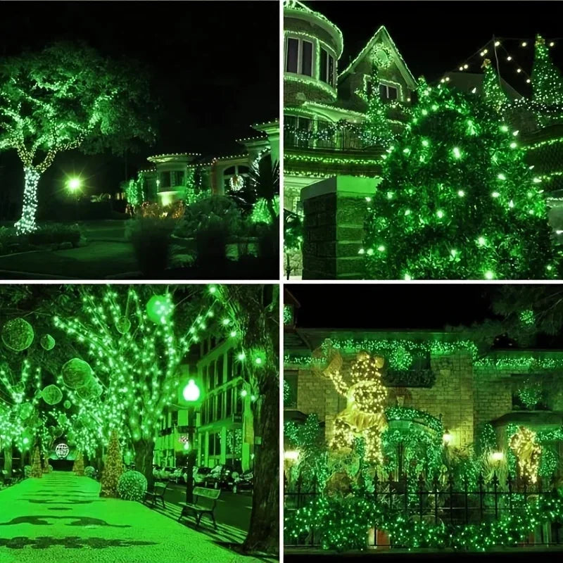 Luzes de Cordão LED Alimentadas por Energia Solar com 8 Modos de Piscar Diferentes, Ideais para Decorar Jardins, Casamentos, Halloween e Natal