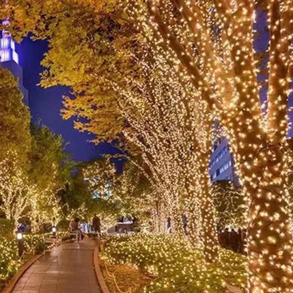 Leds solar led luz ao ar livre festão lâmpada jardim solar luz de fadas corda natal decoração do jardim ao ar livre